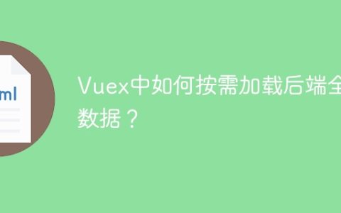 Vuex中如何按需加载后端全局数据？