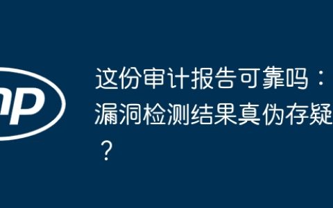 这份审计报告可靠吗：漏洞检测结果真伪存疑？