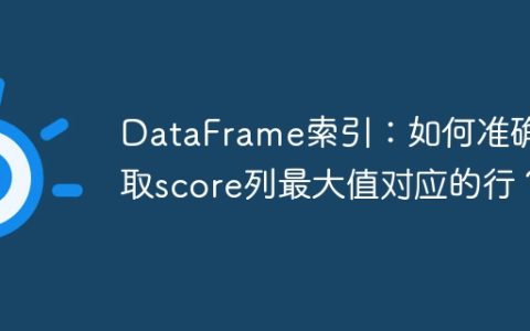 DataFrame索引：如何准确获取score列最大值对应的行？