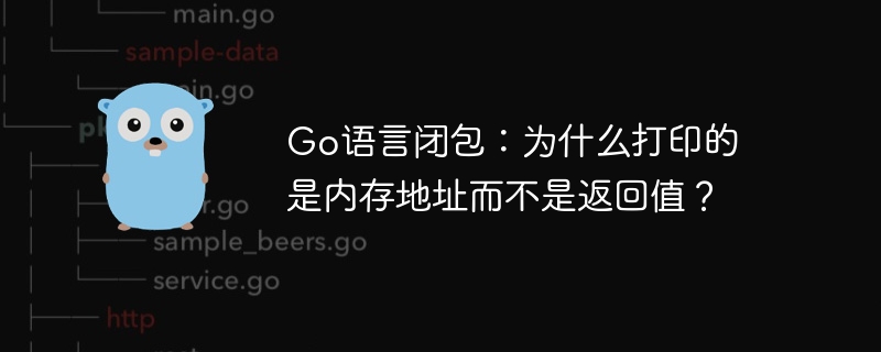 go语言闭包:为什么打印的是内存地址而不是返回值?