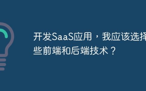 开发SaaS应用，我应该选择哪些前端和后端技术？