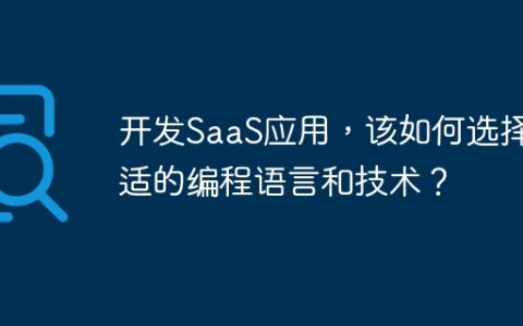 开发SaaS应用，该如何选择合适的编程语言和技术？
