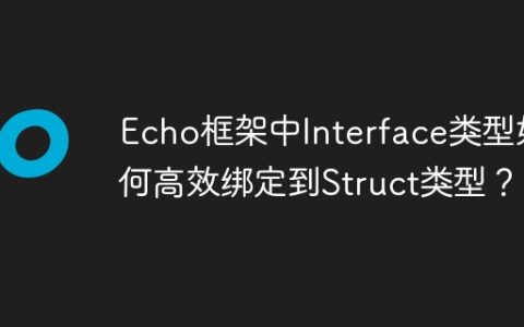 Echo框架中Interface类型如何高效绑定到Struct类型？