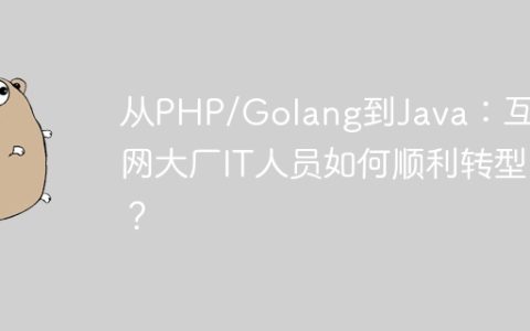 从PHP/Golang到Java：互联网大厂IT人员如何顺利转型？