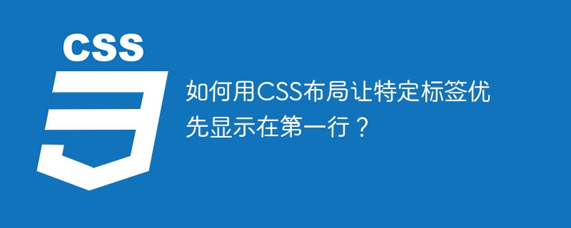 如何用CSS布局让特定标签优先显示在第一行?
