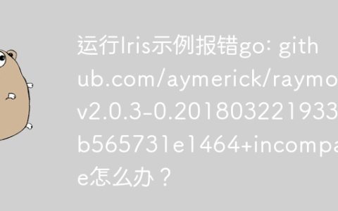 运行Iris示例报错go: github.com/aymerick/raymond@v2.0.3-0.20180322193309-b565731e1464+incompatible怎么办？