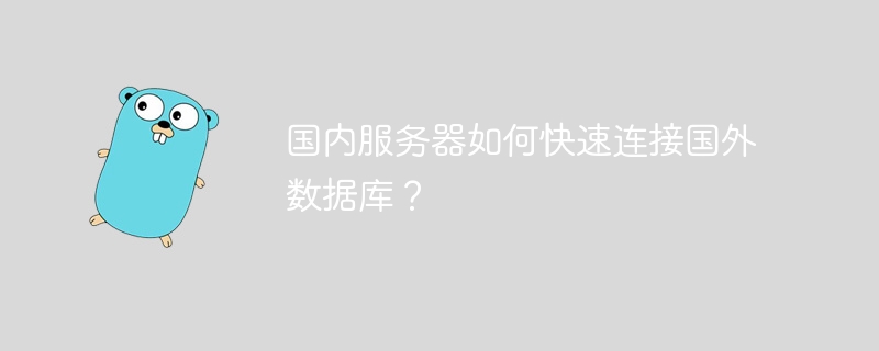 国内服务器如何快速连接国外数据库?
