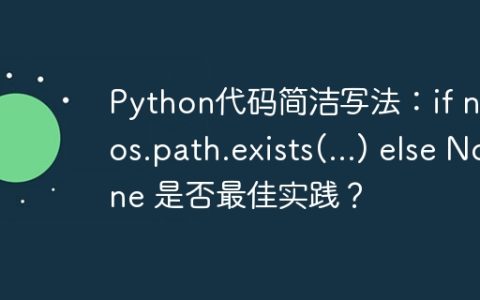Python代码简洁写法：if not os.path.exists(...) else None 是否最佳实践？