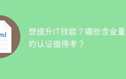 想提升IT技能？哪些含金量高的认证值得考？