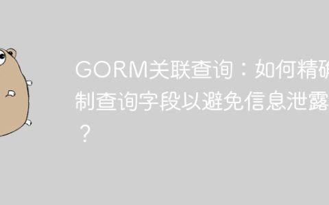GORM关联查询：如何精确控制查询字段以避免信息泄露？