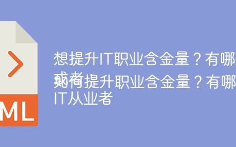 想提升IT职业含金量？有哪些证书值得推荐？
或者：
IT从业者如何提升职业含金量？有哪些证书推荐？