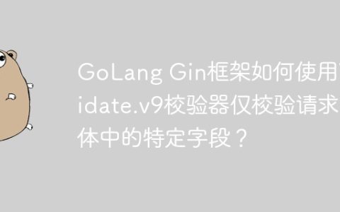 GoLang Gin框架如何使用Validate.v9校验器仅校验请求体中的特定字段？