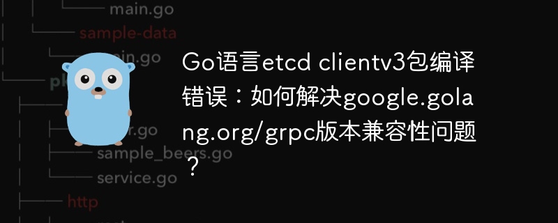 go语言etcd clientv3包编译错误：如何解决google.golang.org/grpc版本兼容性问题？