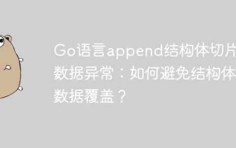 Go语言append结构体切片时数据异常：如何避免结构体数据覆盖？