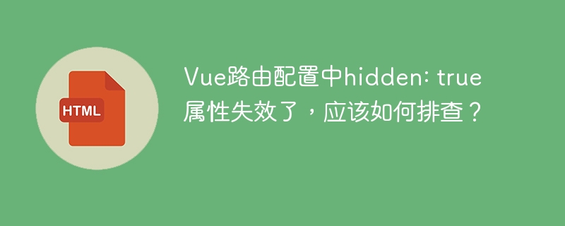 Vue路由配置中hidden: true属性失效了,应该如何排查?