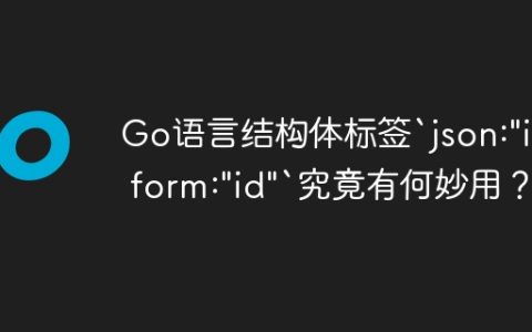 Go语言结构体标签`json:"id" form:"id"`究竟有何妙用？