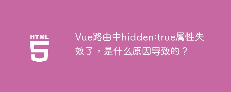 Vue路由中hidden:true属性失效了,是什么原因导致的?