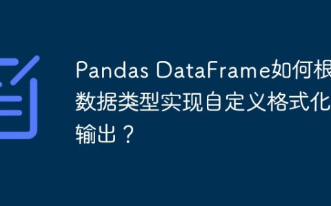 Pandas DataFrame如何根据数据类型实现自定义格式化输出？