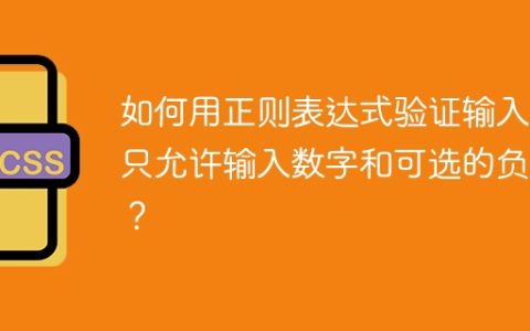 如何用正则表达式验证输入框只允许输入数字和可选的负号？