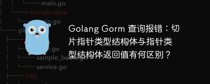 golang gorm 查询报错:切片指针类型结构体与指针类型结构体返回值有何区别?
