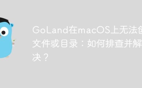 GoLand在macOS上无法创建文件或目录：如何排查并解决？