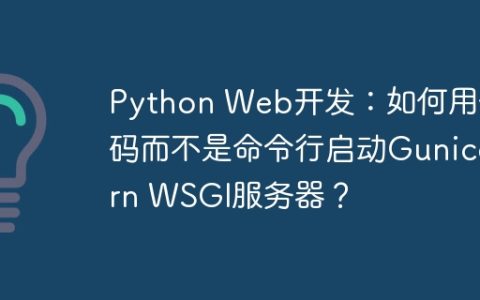 Python Web开发：如何用代码而不是命令行启动Gunicorn WSGI服务器？