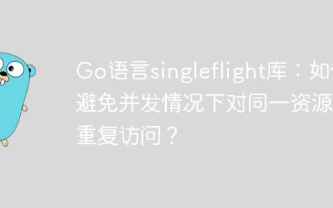 Go语言singleflight库：如何避免并发情况下对同一资源的重复访问？