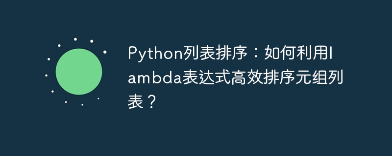 python列表排序:如何利用lambda表达式高效排序元组列表?