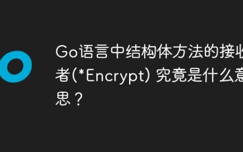 Go语言中结构体方法的接收者(*Encrypt) 究竟是什么意思？