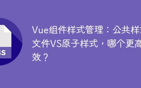 Vue组件样式管理：公共样式文件VS原子样式，哪个更高效？