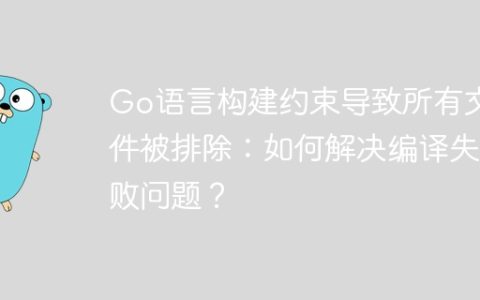 Go语言构建约束导致所有文件被排除：如何解决编译失败问题？