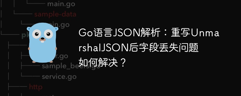 Go语言JSON解析:重写UnmarshalJSON后字段丢失问题如何解决?