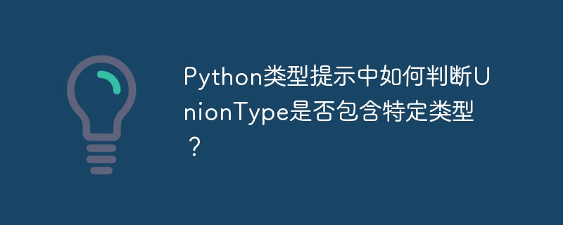 python类型提示中如何判断uniontype是否包含特定类型?