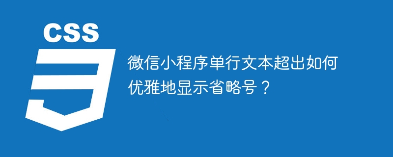 微信小程序单行文本超出如何优雅地显示省略号?