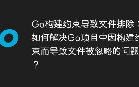 Go构建约束导致文件排除：如何解决Go项目中因构建约束而导致文件被忽略的问题？