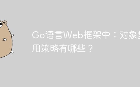 Go语言Web框架中：对象复用策略有哪些？