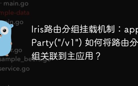 Iris路由分组挂载机制：app.Party("/v1") 如何将路由分组关联到主应用？
