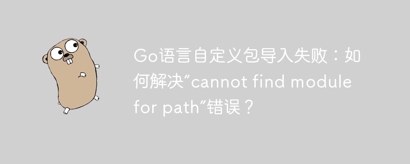 go语言自定义包导入失败:如何解决“cannot find module for path”错误?