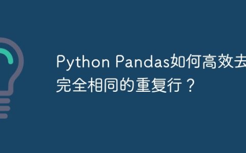 Python Pandas如何高效去除完全相同的重复行？