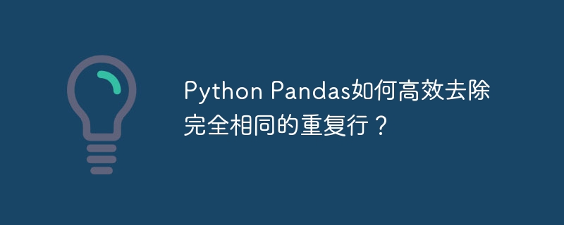 python pandas如何高效去除完全相同的重复行?