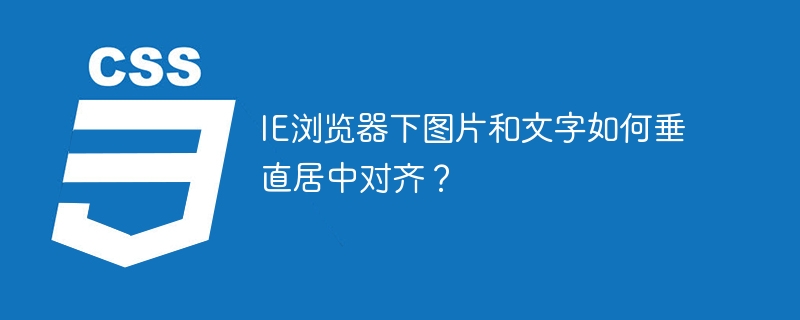 IE浏览器下图片和文字如何垂直居中对齐?