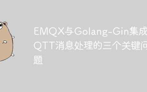EMQX与Golang-Gin集成：MQTT消息处理的三个关键问题