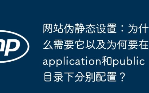 网站伪静态设置：为什么需要它以及为何要在application和public目录下分别配置？