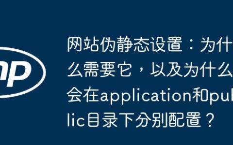 网站伪静态设置：为什么需要它，以及为什么会在application和public目录下分别配置？