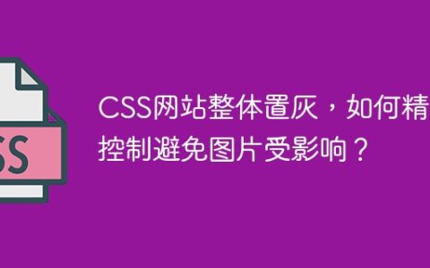 CSS网站整体置灰，如何精准控制避免图片受影响？