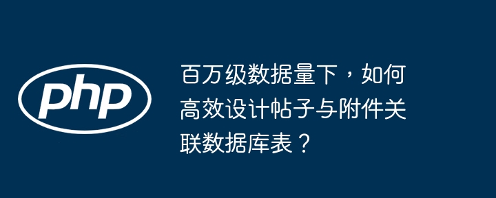 百万级数据量下,如何高效设计帖子与附件关联数据库表?
