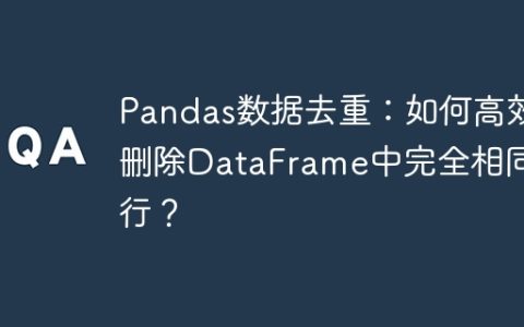 Pandas数据去重：如何高效删除DataFrame中完全相同的行？