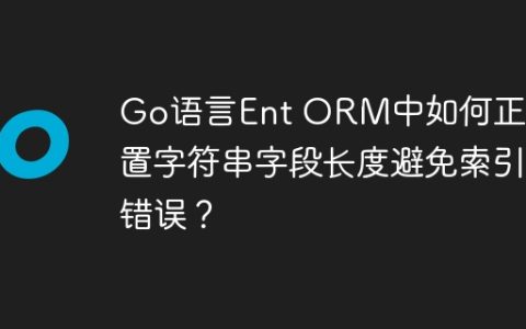 Go语言Ent ORM中如何正确设置字符串字段长度避免索引错误？
