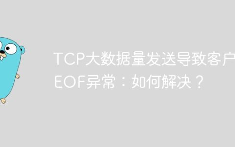 TCP大数据量发送导致客户端EOF异常：如何解决？