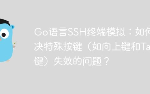 Go语言SSH终端模拟：如何解决特殊按键（如向上键和Tab键）失效的问题？